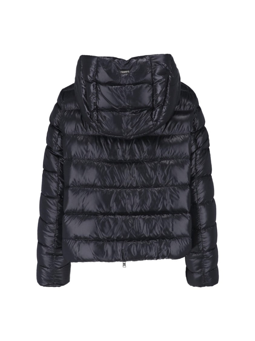 Herno Black Hooded Waterproof Down Jacket