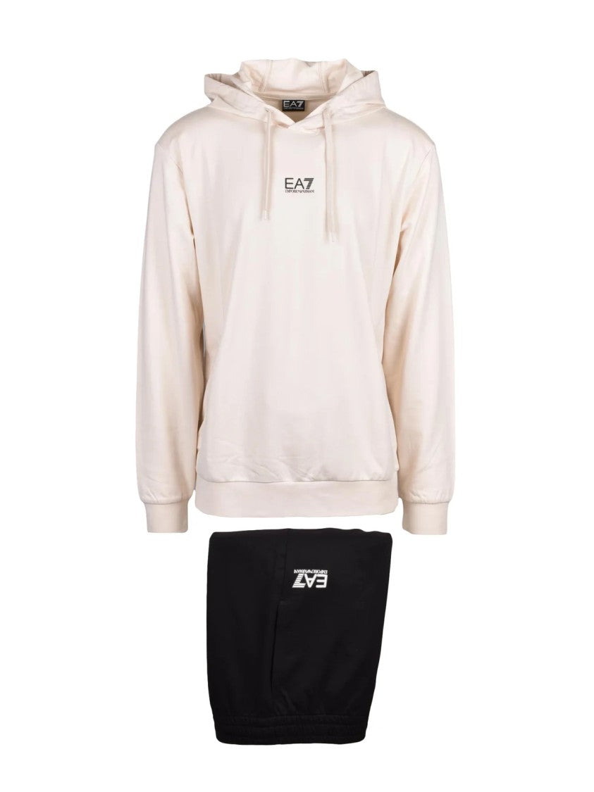 Ea7 Emporio Armani White Cotton Sporty Tracksuit