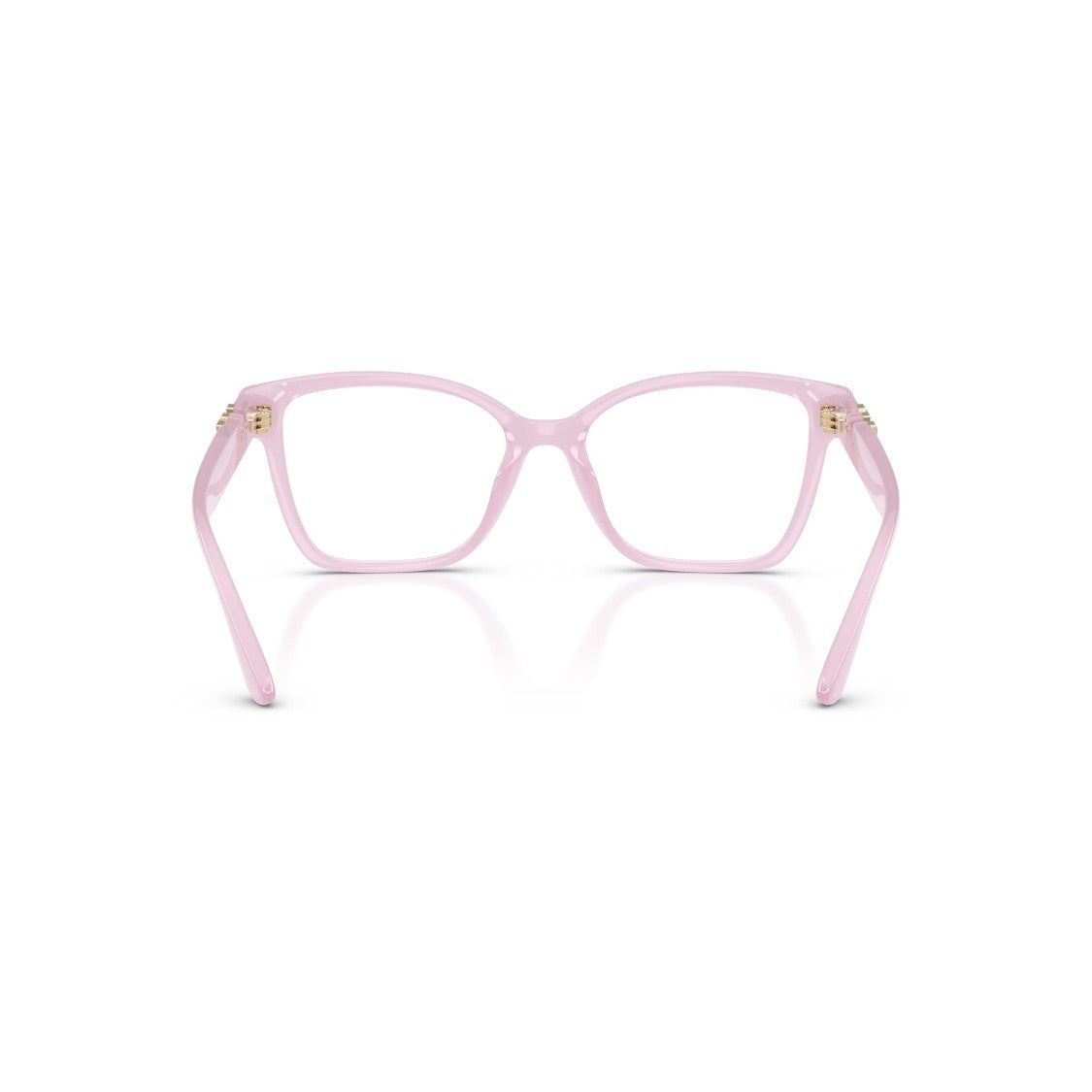 Michael Kors 0Mk4094u Translucent Light Pink Square Eyeglasses With Gold-Tone Details