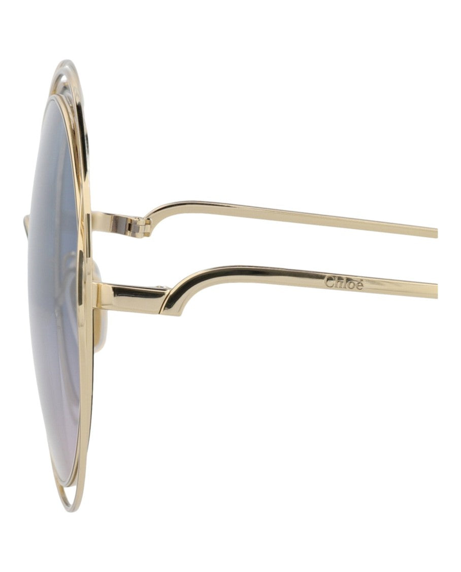 Chloé Round-Frame Metal Sunglasses