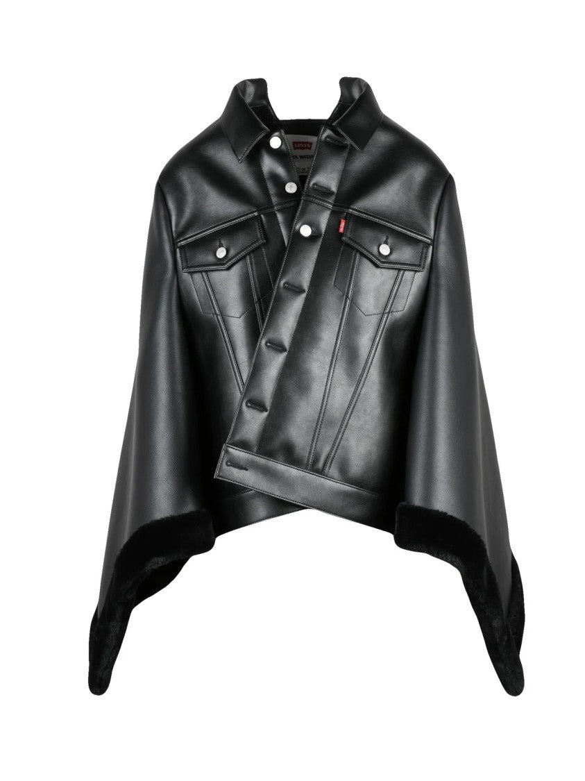 Junya Watanabe X Levi's Sleeveless Black Polyurethane Junya Watanabe X Levi's Cape