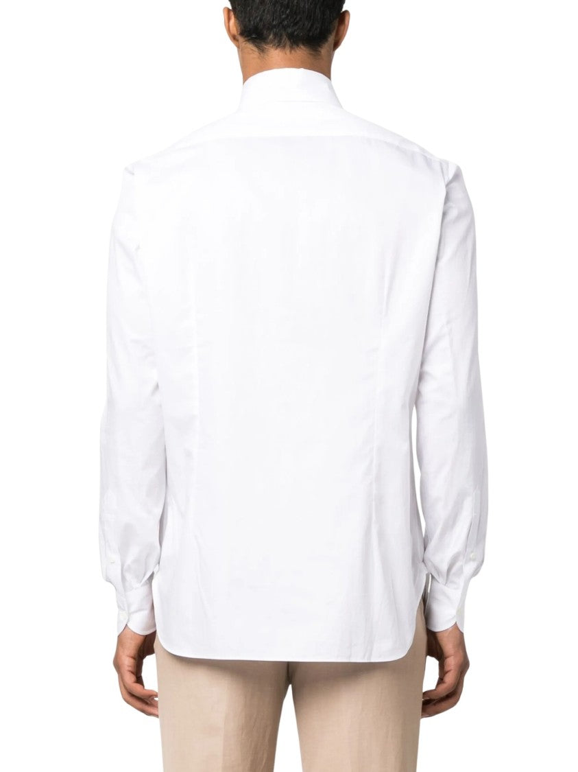 Borrelli Long-Sleeve Spread Collar Cotton Shirt With Tailored Fit