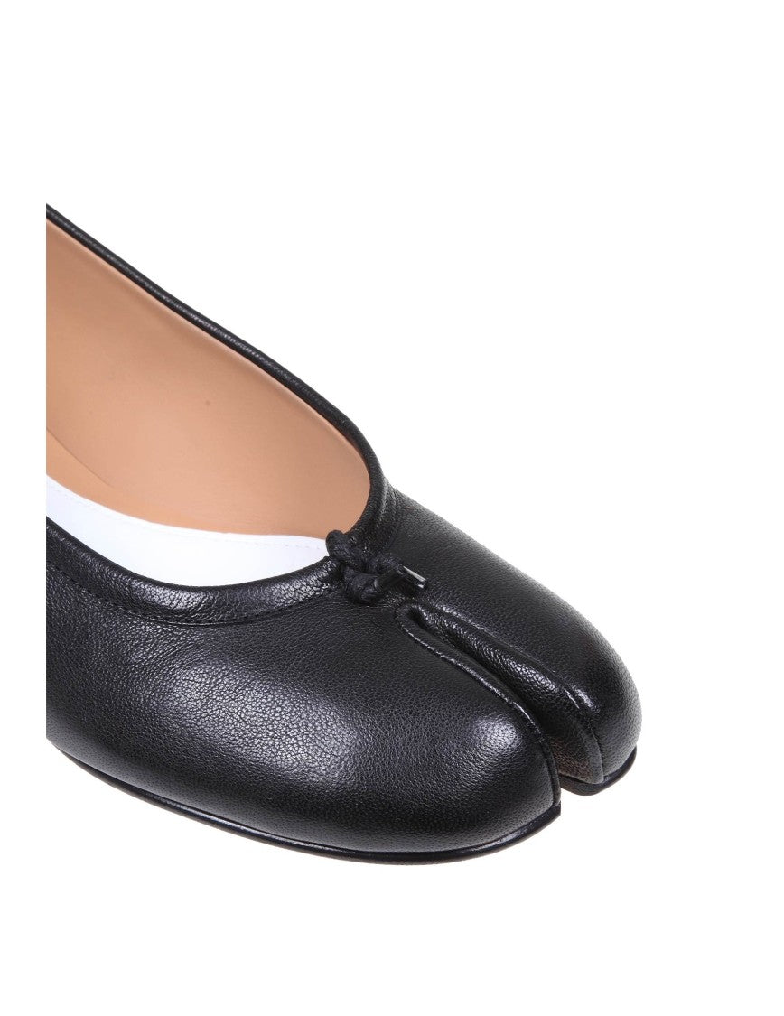 Maison Margiela Black Leather Tabi Ballerina