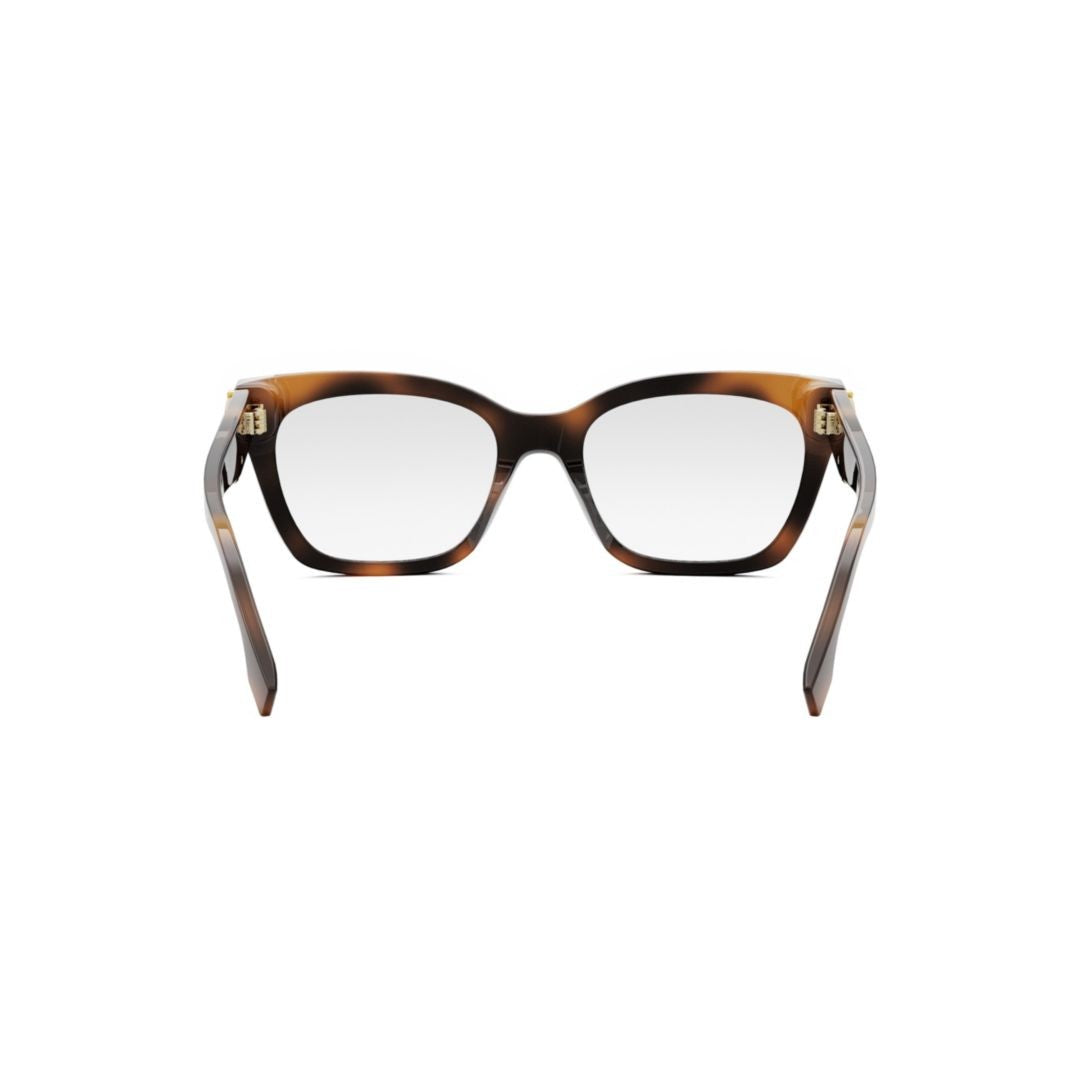Fendi Fe50073i Oversized Square Frame Tortoiseshell Eyeglasses