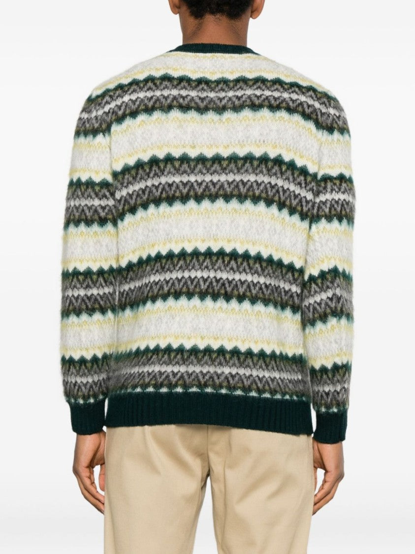Scaglione Textured Knit Sweater With Horizontal Zigzag Pattern