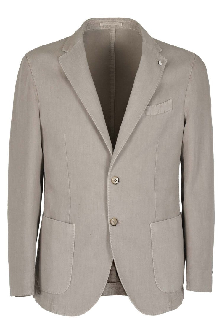 L.B.M. Single-Breasted Cotton-Linen Jacket With Notch Lapels