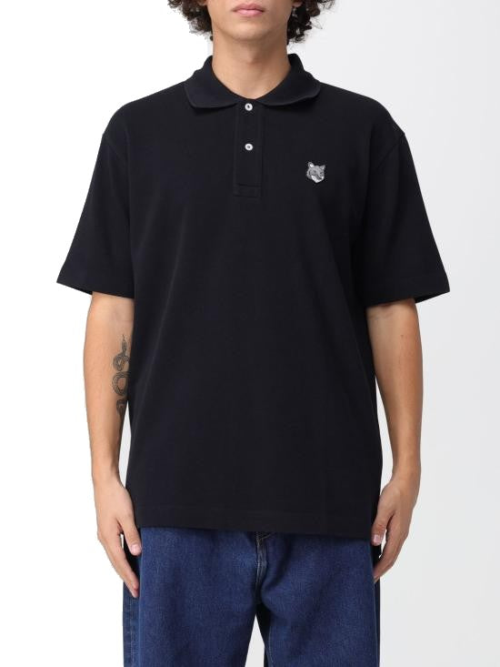 Maison Kitsuné Short-Sleeve Comfort Polo With Embroidered Fox Head