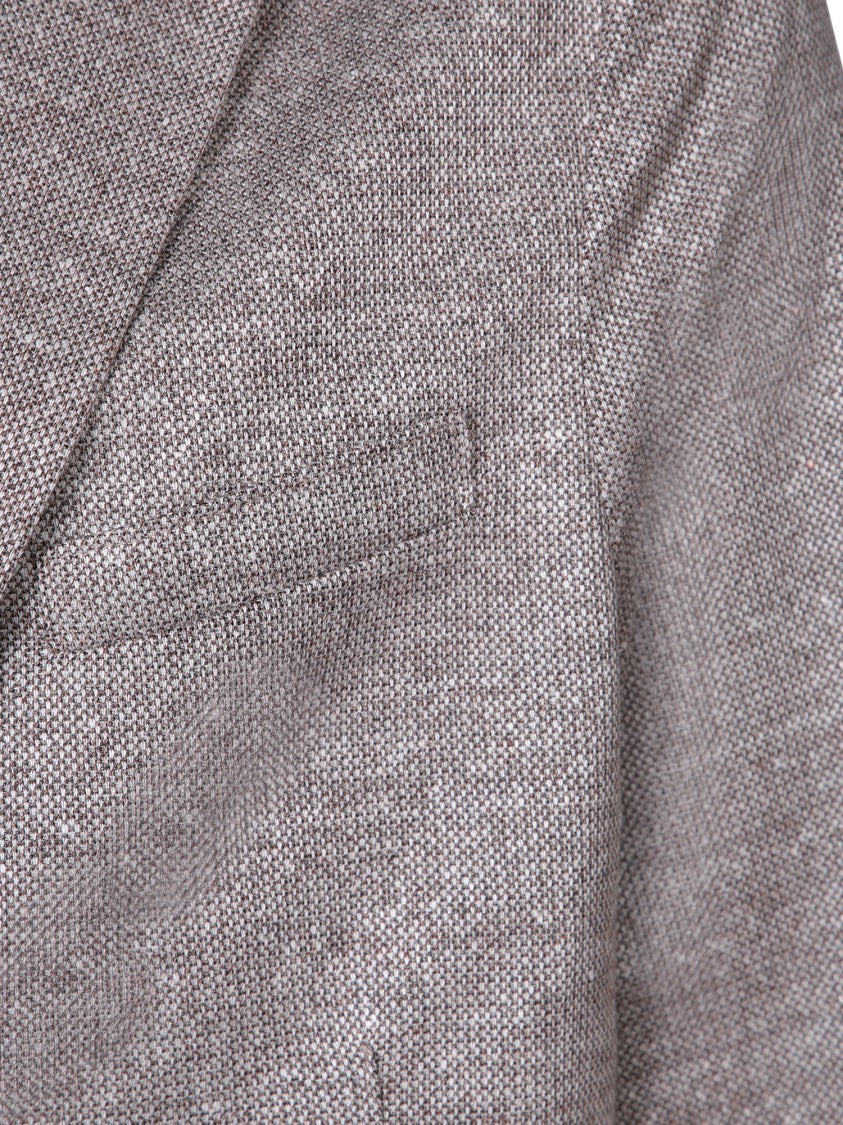 Harris Wharf London Grey Linen Blend Blazer With Notch Lapel
