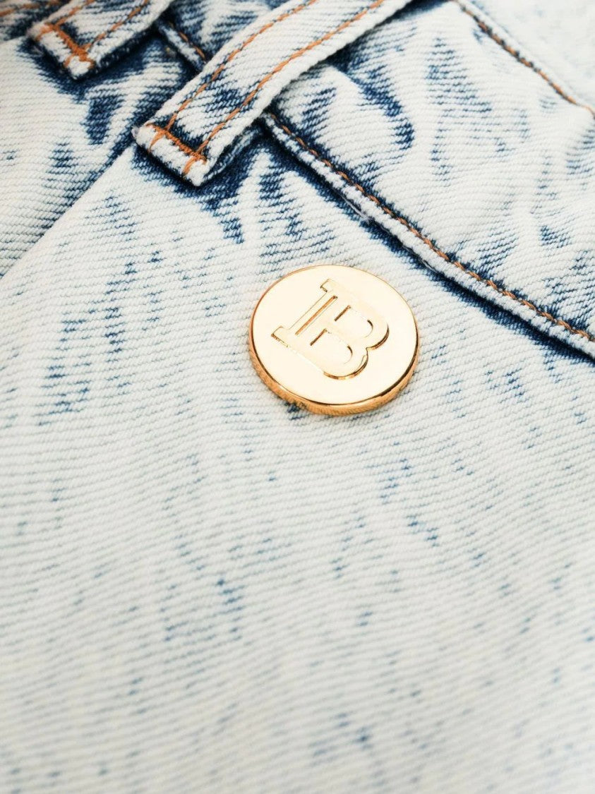 Balmain Denim Belted Short Dress