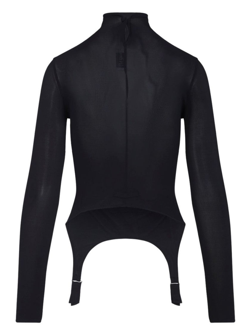 Jean Paul Gaultier Dark Navy Suspender Detail Fitted Top