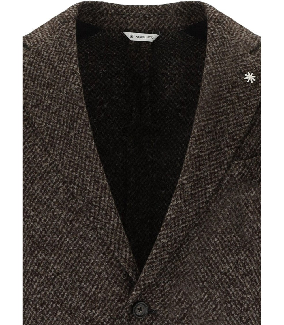 Manuel Ritz Brown Single Breasted Jacket