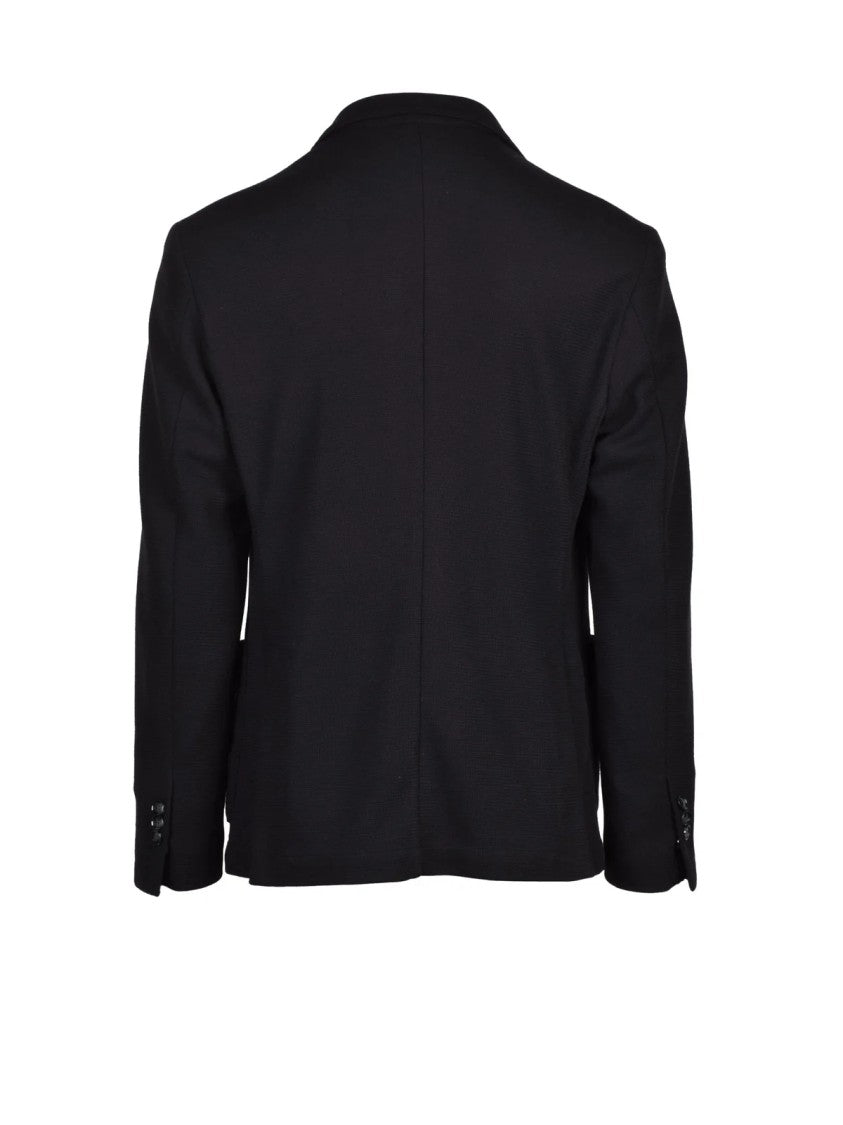 Out/Fit Black Knit Polyester-Blend Blazer