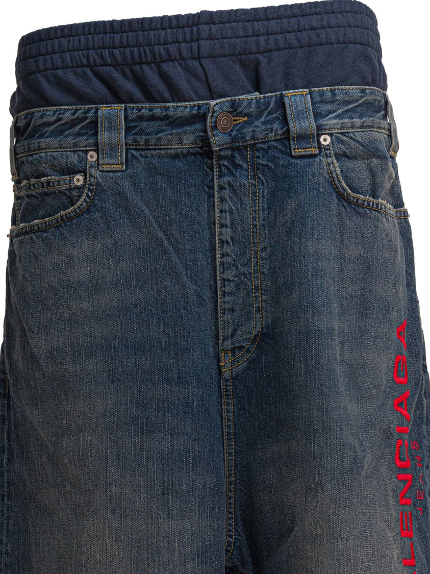 Balenciaga Patched Design Trousers In Cotton