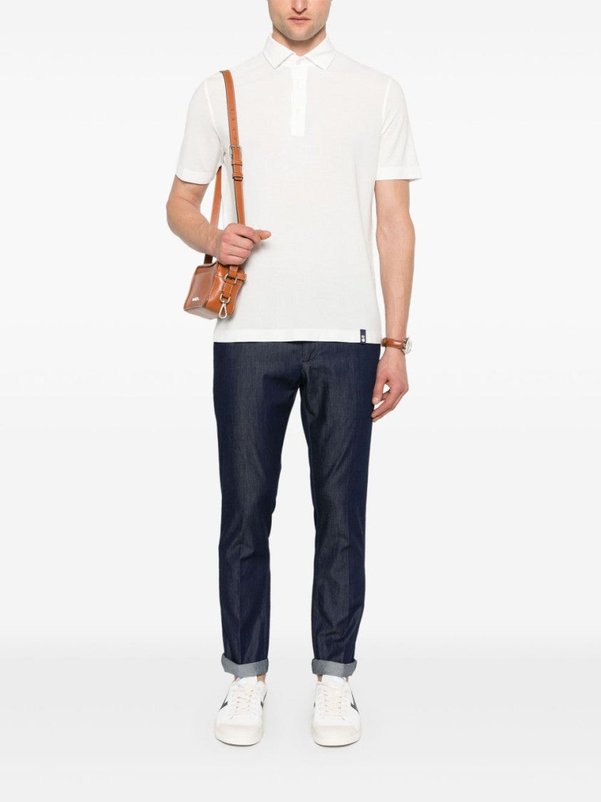 Drumohr White Classic Logo Polo Shirt