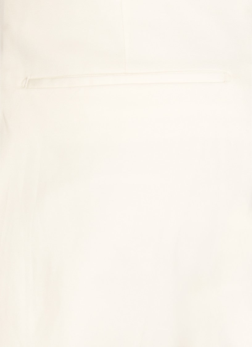 Pt Torino White Cotton Trousers