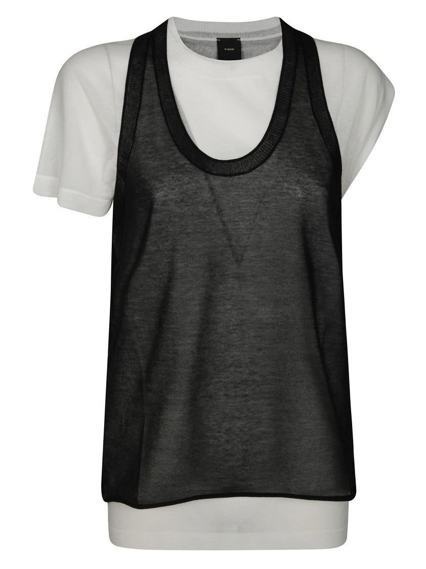 Pinko Mark Jersey Black Top