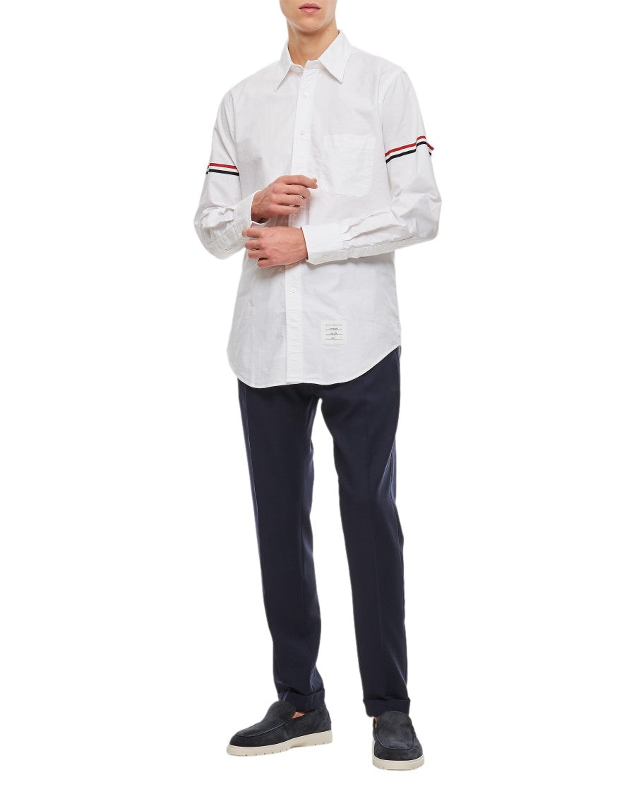 Thom Browne Long-Sleeved Button-Up Shirt With Grosgrain Stripes