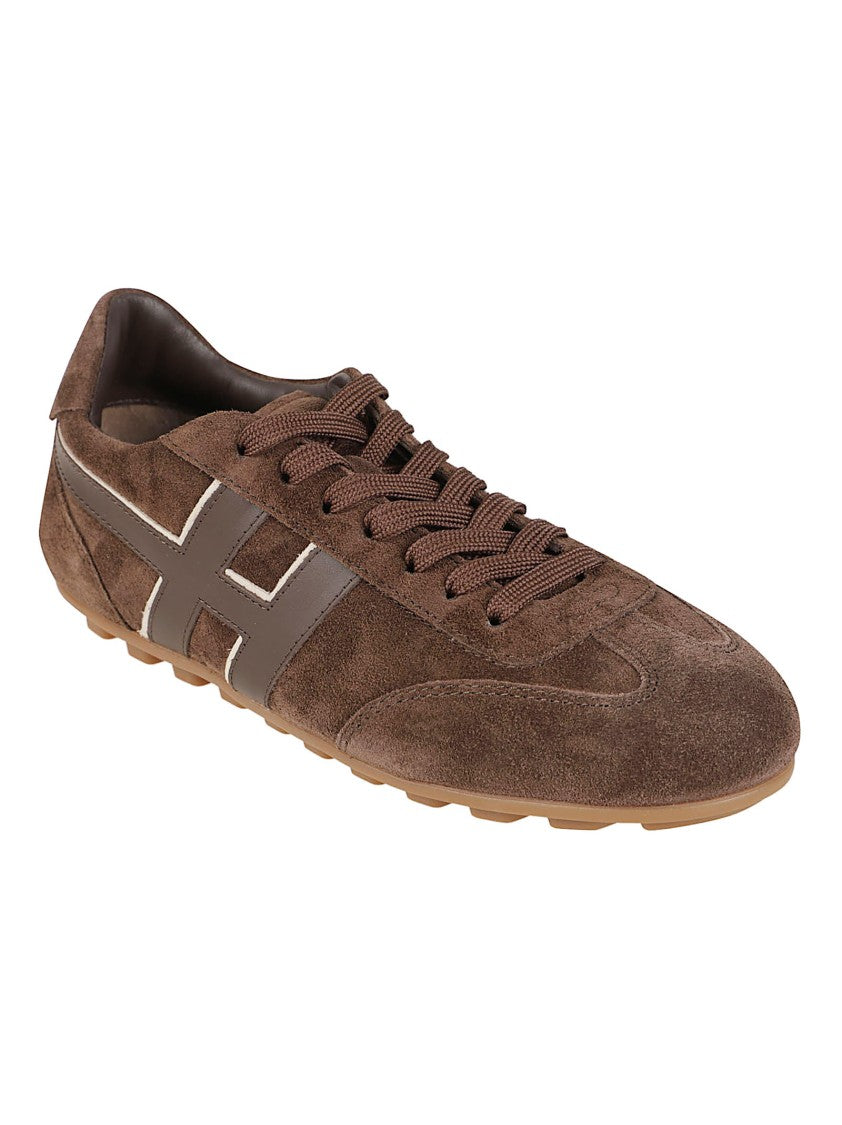 Hogan Brown H693 Logo Low-Profile Sneakers