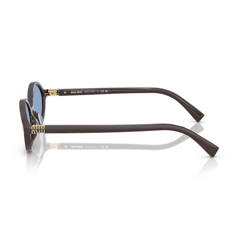 Miu Miu 0Mu 04Zs Miu Regard Oval Mocha Brown Acetate Sunglasses