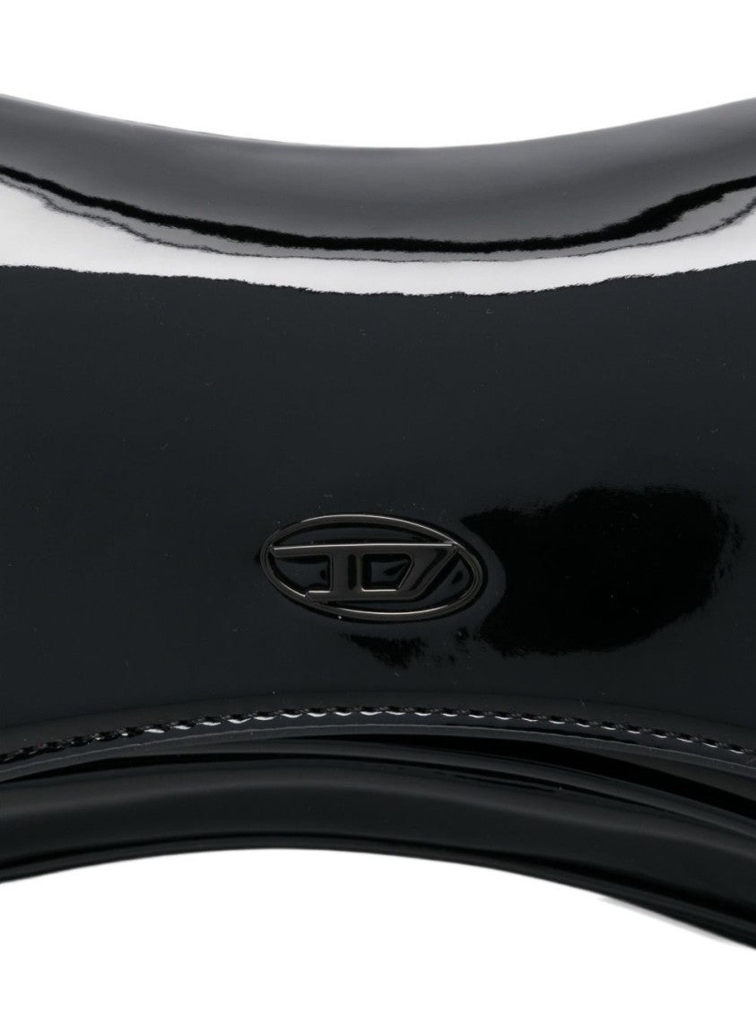 Diesel Curved Black Polyurethane Clutch