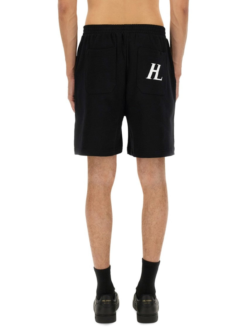 Helmut Lang Black Shorts With Logo Detail