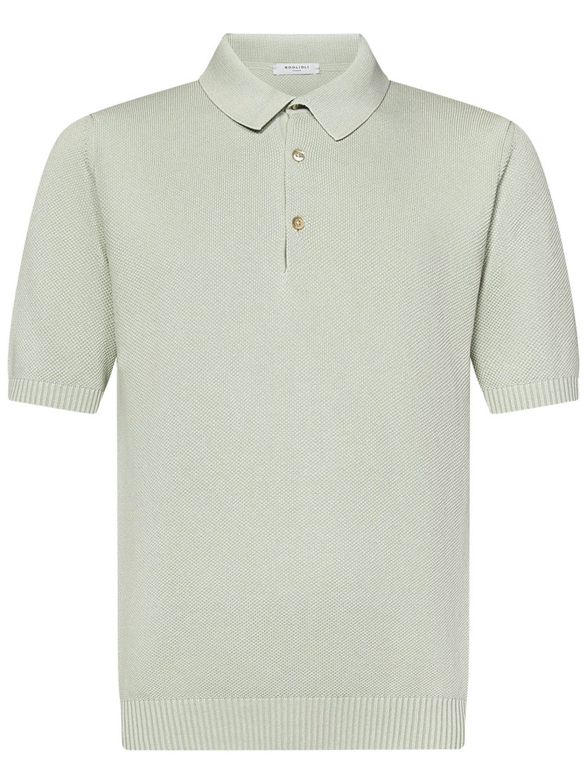 Boglioli Honeycomb Texture Short-Sleeved Polo Shirt
