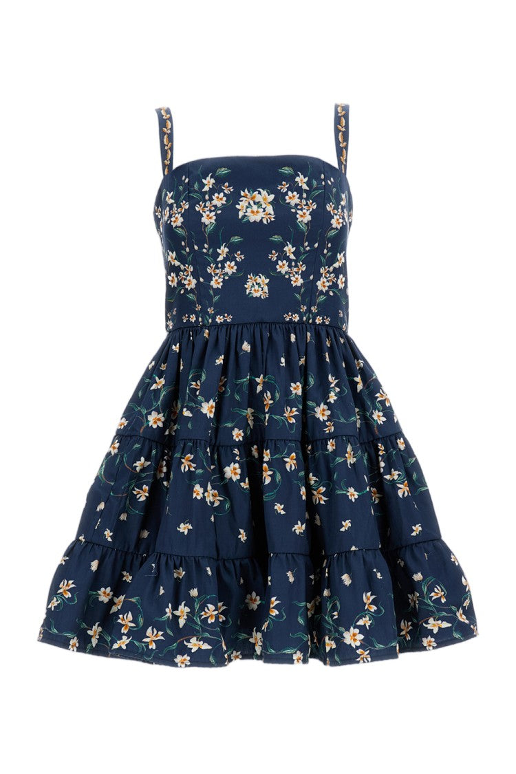 Agua By Agua Bendita Blue Lima Floral Mini Dress