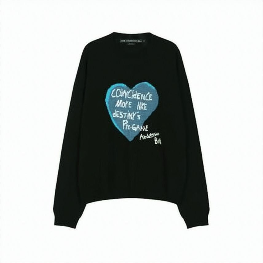 Andersson Bell Black Sweater With Bold Heart Graphic