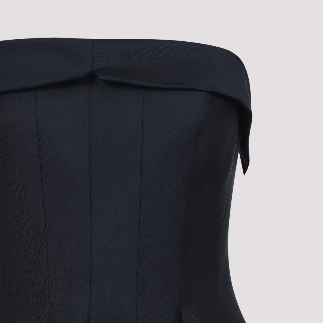 Alberta Ferretti Strapless Black Dress With Flared Skirt