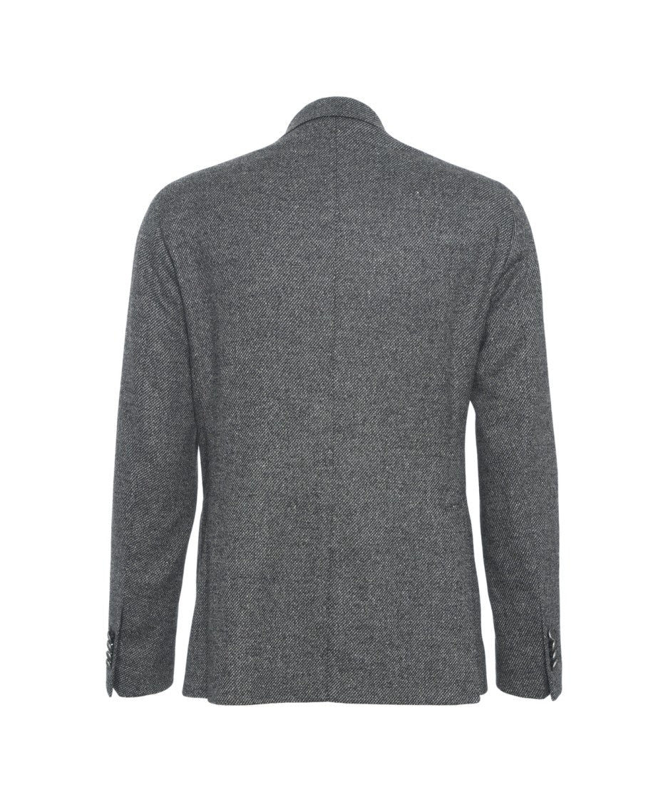 Tagliatore Single-Breasted Mélange Blazer With Flap Pockets