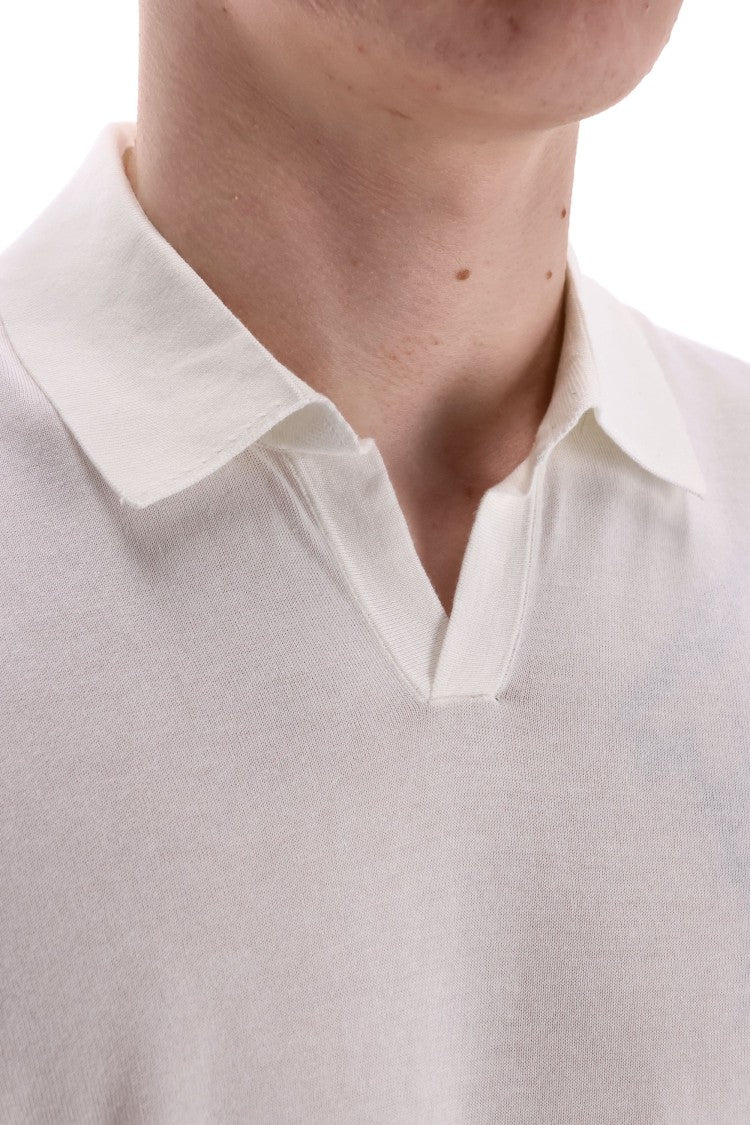 Drumohr Frosted Superlight Cotton Open Collar Polo