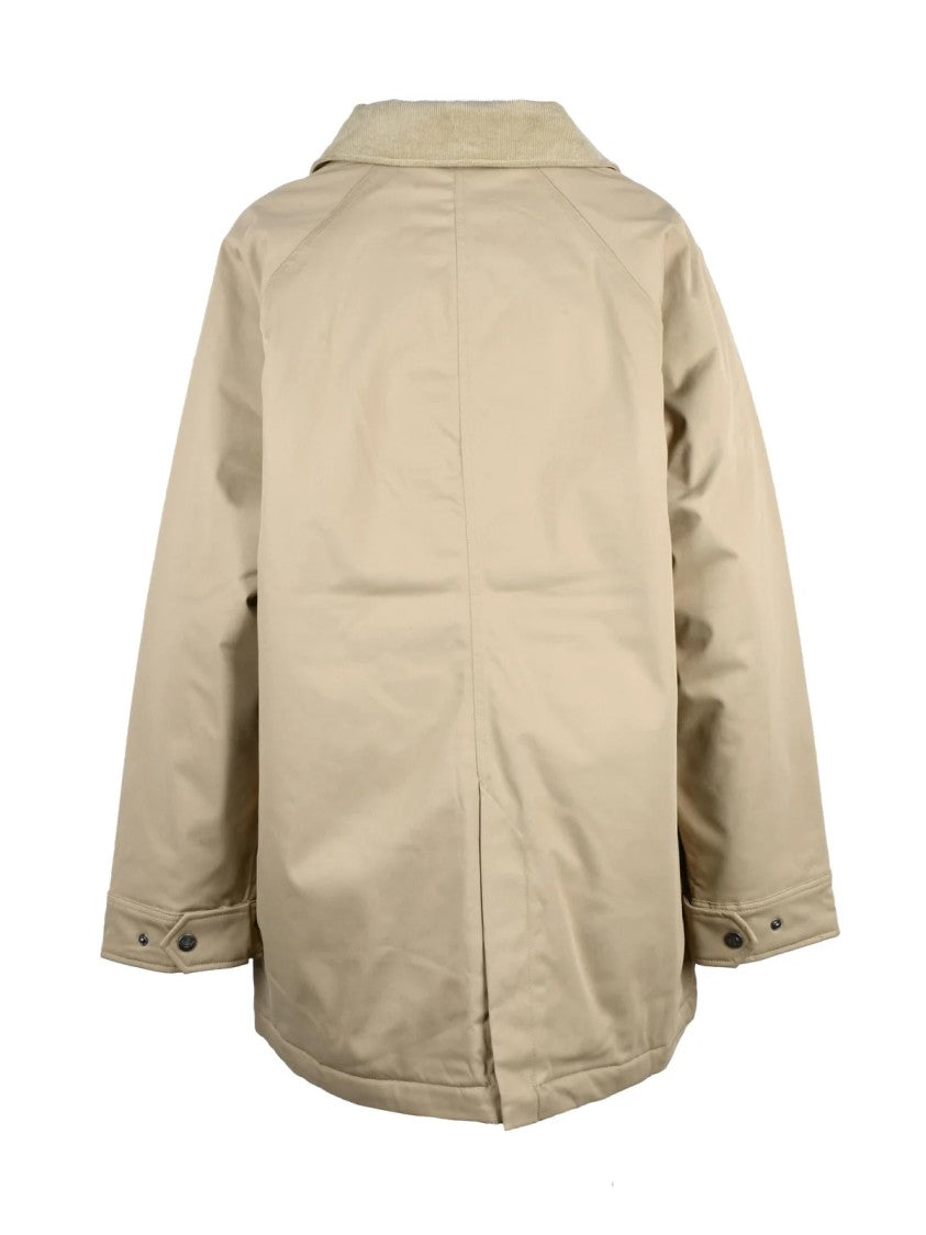 Dickies Beige Quilted Velvet Collar Polyester Parka