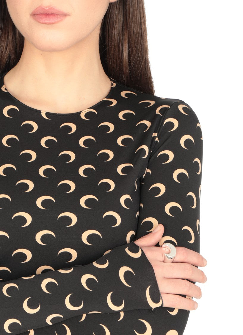 Marine Serre Polished Silver Moon-Shaped Ring