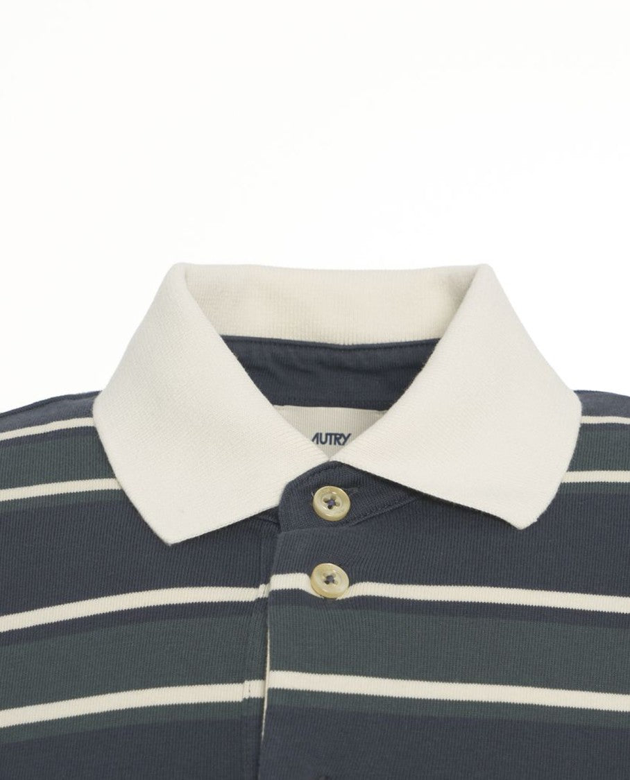 Autry Classic Striped Polo With Traditional Collar