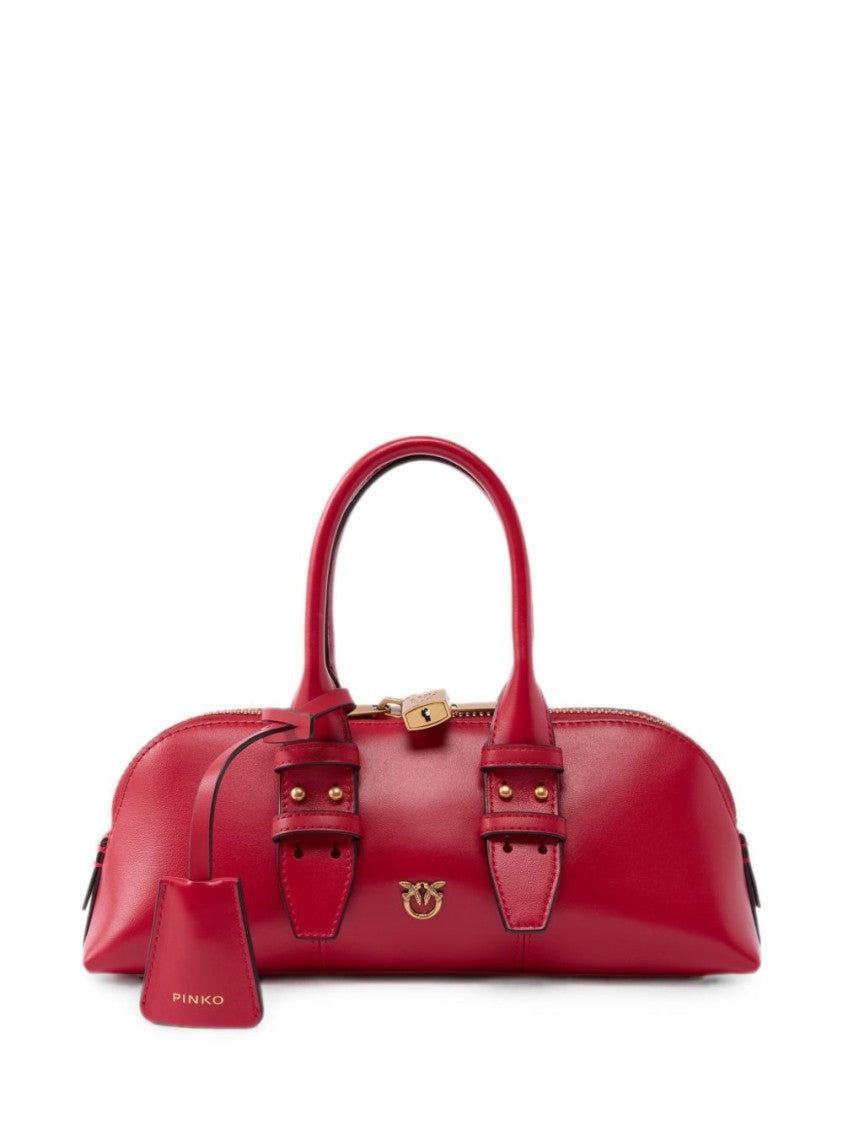 Pinko Red Elongated Gold Hardware Handbag