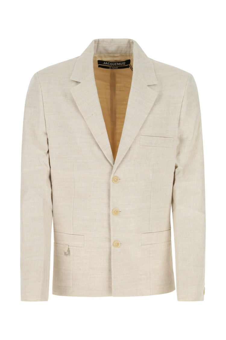 Jacquemus Melange Sand Linen Blend Linu Blazer