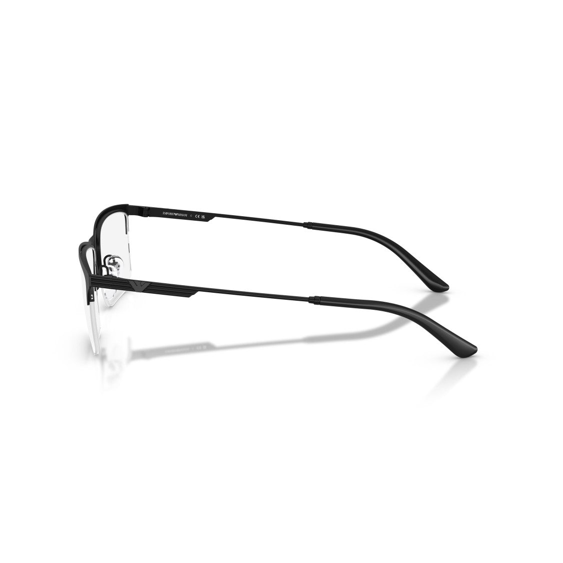 Emporio Armani 0Ea1177 Half-Rim Metal Eyeglasses With Rectangular Lenses