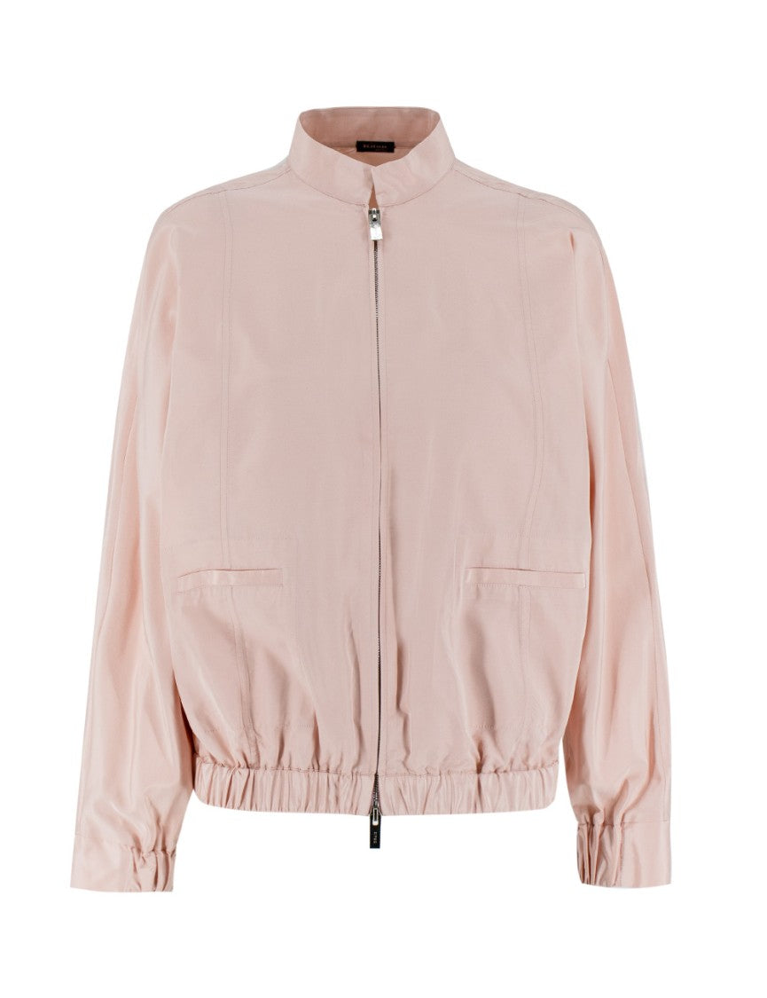 Kiton Rose Bomber Jacket In Cotton-Silk Blend