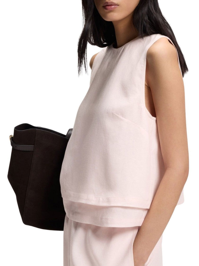 Boss Light Pink Sleeveless Layered Blouse