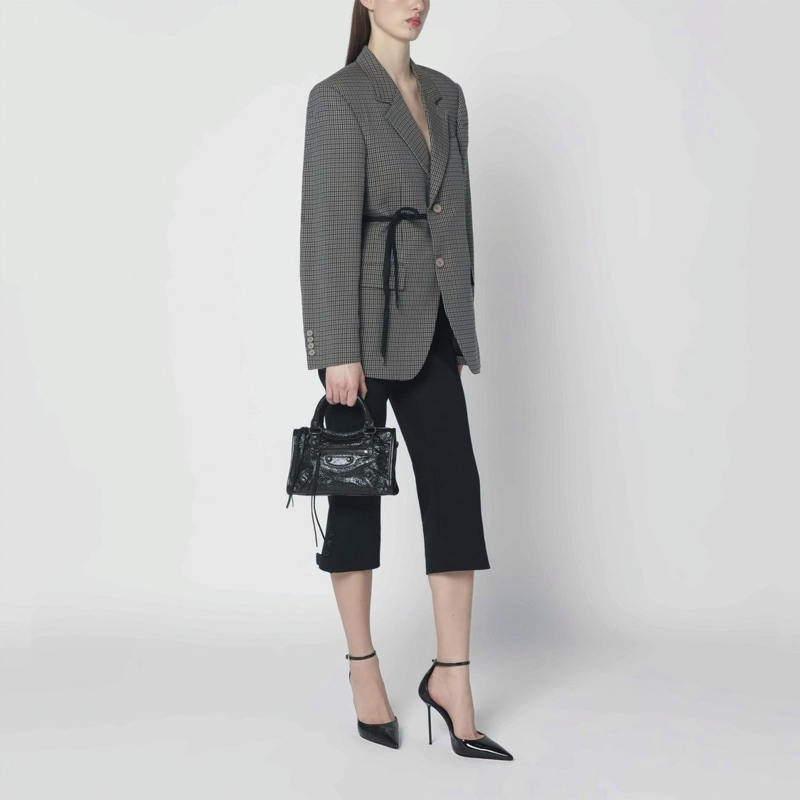 Balenciaga Compact Textured Lamb Leather Mini Handbag