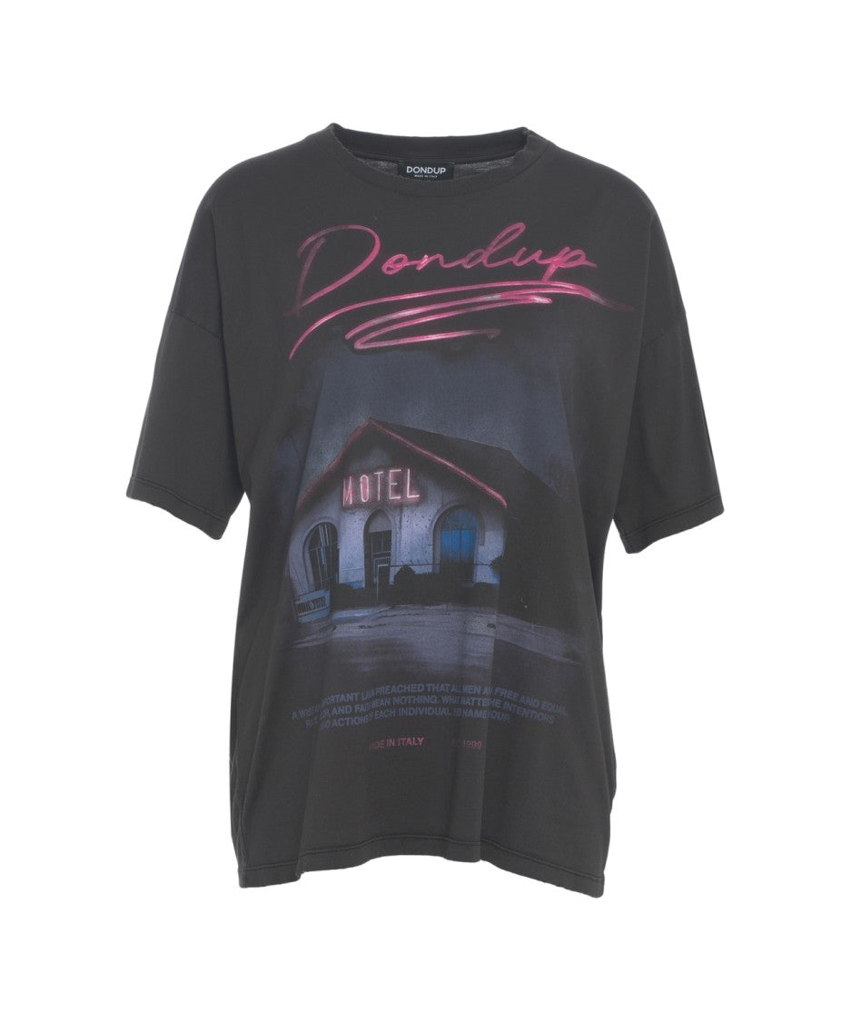 Dondup Motel-Themed Graphic Print T-Shirt With Casual Cut
