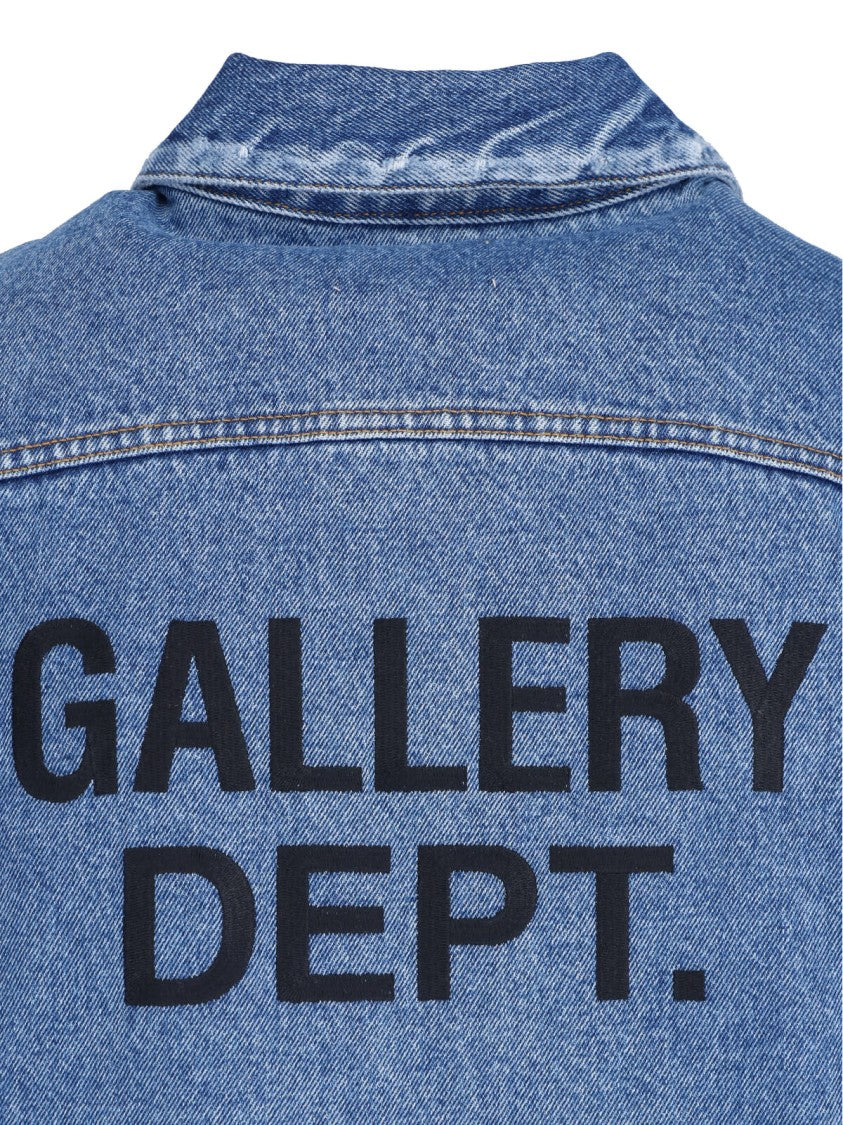 Gallery Dept. Blue Worn-Wash Logo Denim Jacket