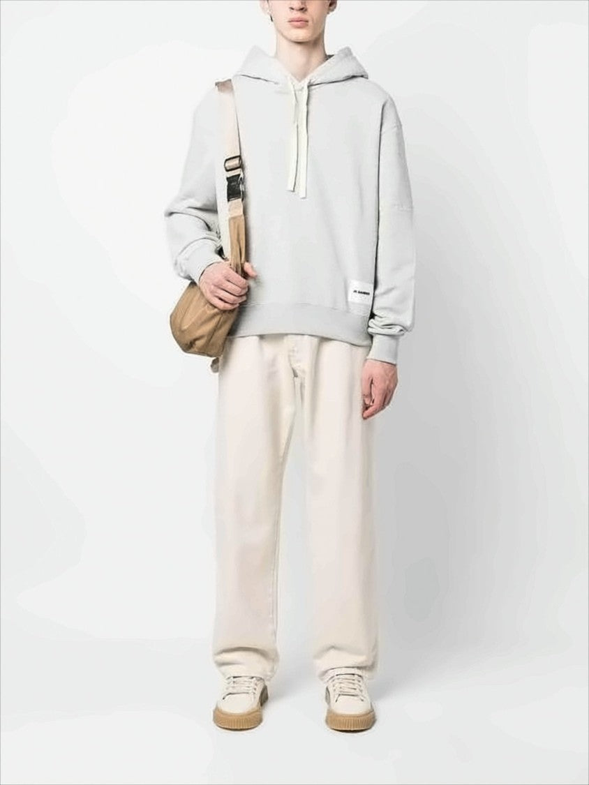 Jil Sander Relaxed Fit Cotton Hoodie With Drawstring