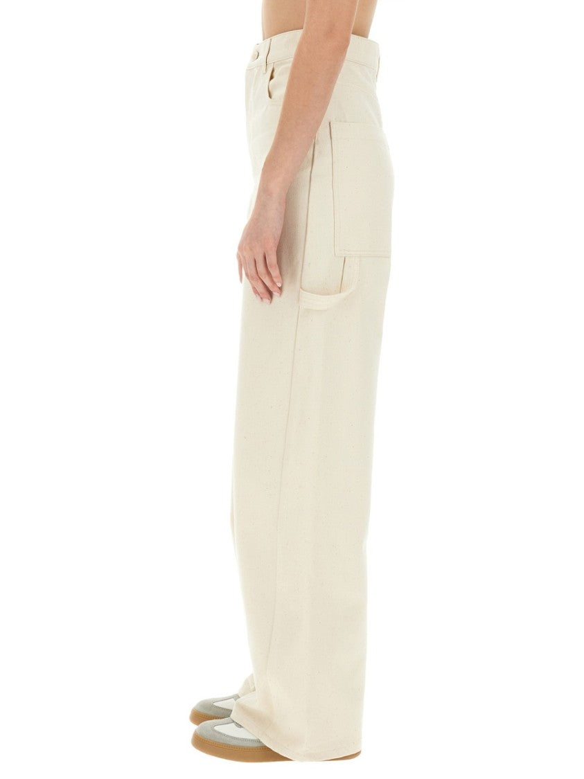 Max Mara Wide-Leg Cotton Trousers With High Waist Silhouette