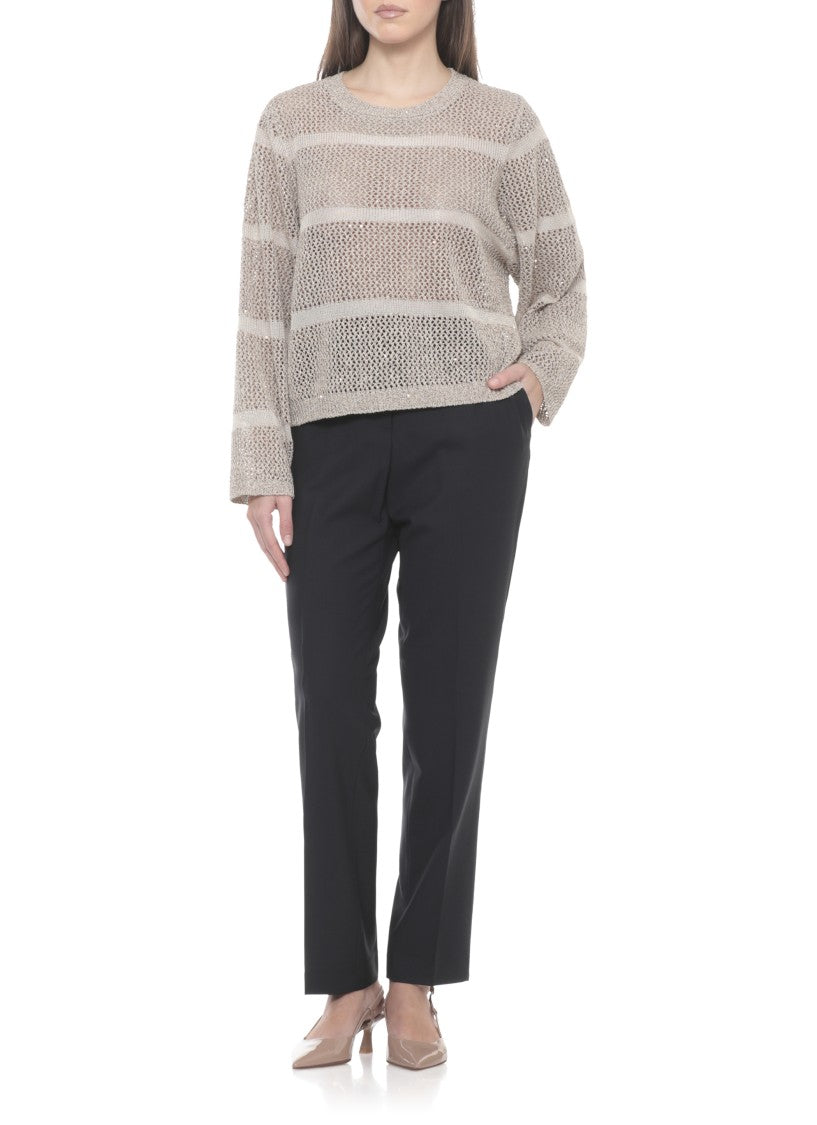 Panicale Perforated Sequin Long Sleeve Sweater