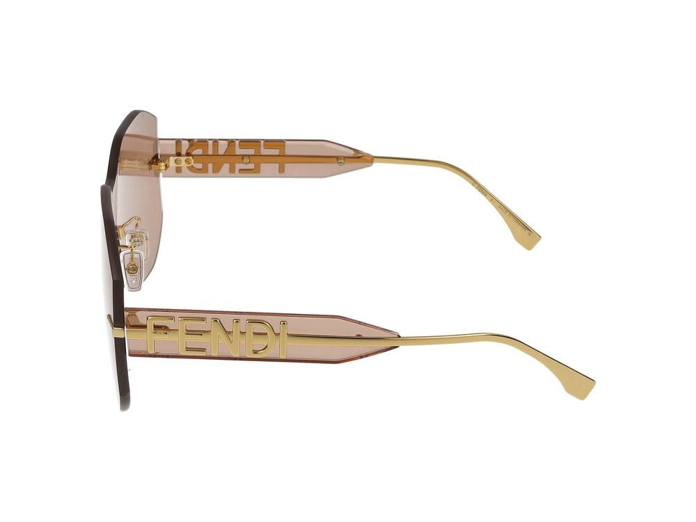 Maison Fendi Gold Fe40067u Geometric Sunglasses