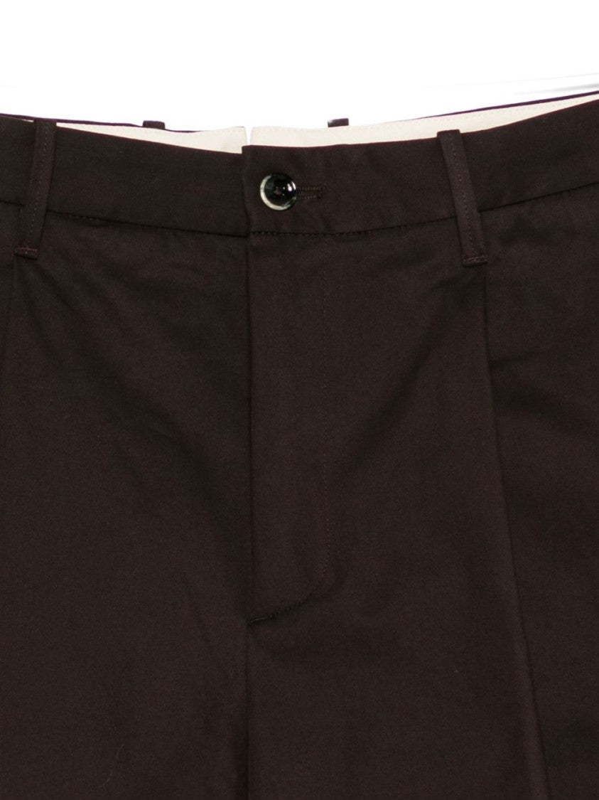 Nine In The Morning Brown Straight-Leg Trousers With Tailored Cut