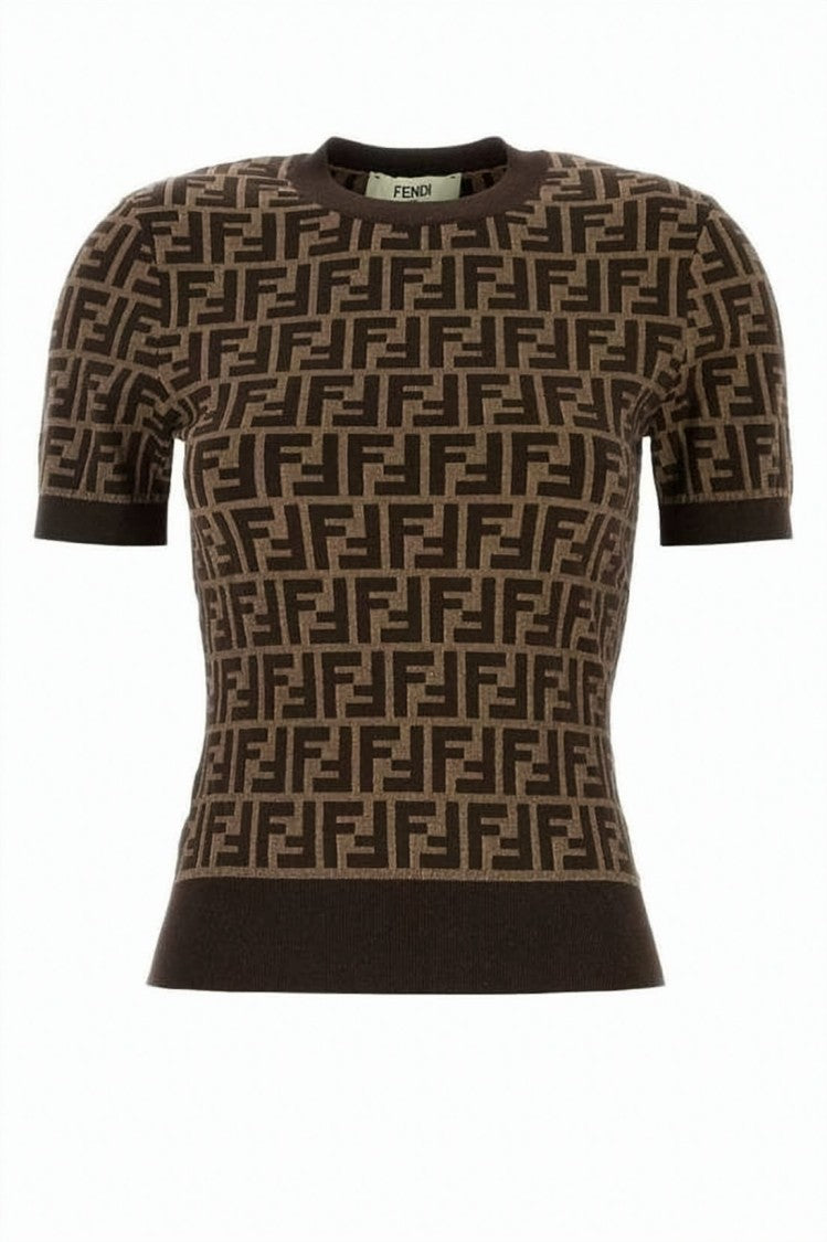 Fendi Ff Monogram Fitted Cotton Sweater