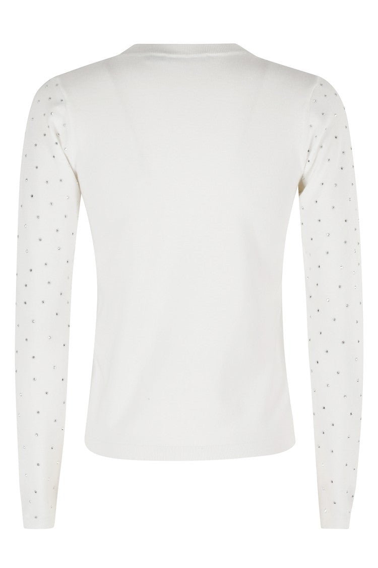 Seventy Cropped Crew Neck Sweater With Silver Embellishments