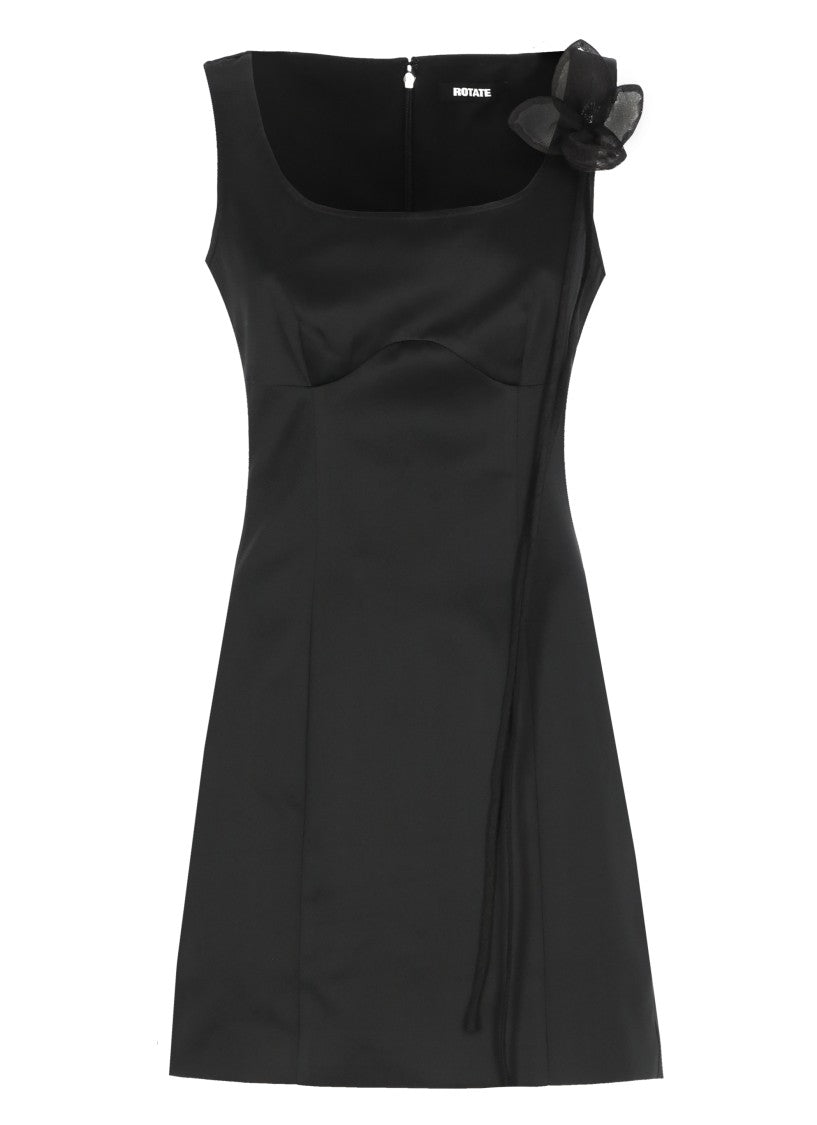Rotate Fitted Black Mini Dress